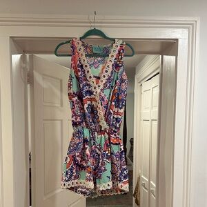 Judith March Multicolor Patterned Romper